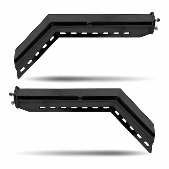 45° Angled 28.5″ Mud Flap Hangers – 2 1/2″ Bolt Spacing - Painted Steel
