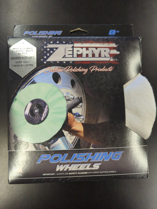 WHITE DOMET FLANNEL 40 PLY 8"