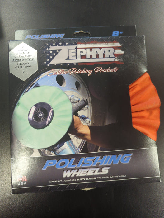 ORANGE BUFFING WHEEL CLEAR DIP 8"