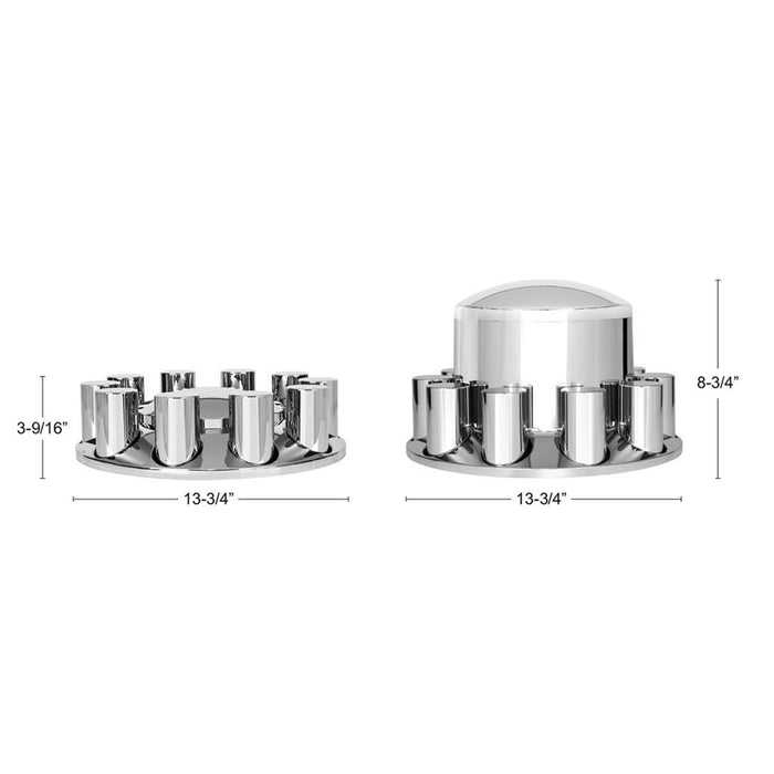 33mm Thread-On Dome Axle Cover Combo Kit With Cylinder Nut Cover