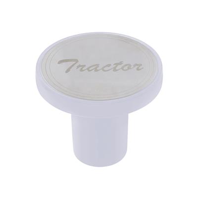 "Tractor" Aluminum Screw-On Air Valve Knob With Stainless Plaque - Pearl White