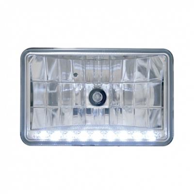 ULTRALIT - 4" X 6" Crystal Headlight With 9 LED Position Light - Low Beam - White
