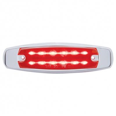 12 LED Rectangular Clearance/Marker Light - Red LED/ Red Lens