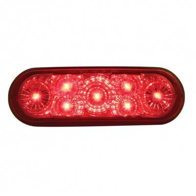 7 LED 6 Inch Oval S/T/T Light - Red LED / Red Lens