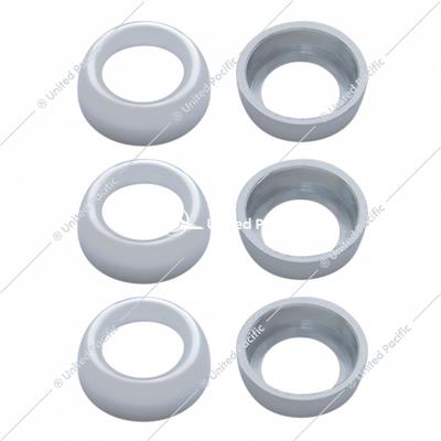 Chrome Plastic Toggle Switch Nut Cover (6) - Peterbilt