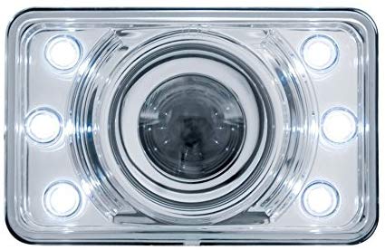 ULTRALIT - 4" X 6" Crystal Projection Headlight With 6 LED Position Light - Low Beam - White