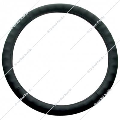 18" Leather Steering Wheel Cover - Black