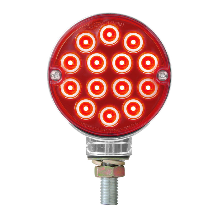 3 Inch 14 LED Double Face Pedestal Signal Light - Amber / Red LED - Amber / Red Lens