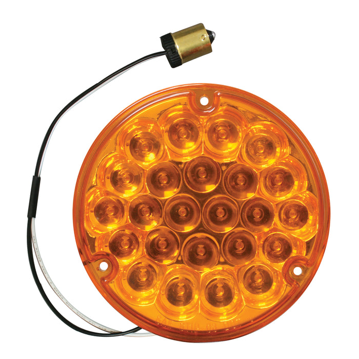 4 Inch Pearl 24 LED Sealed Load Light With 1156 Plug - Amber/Amber