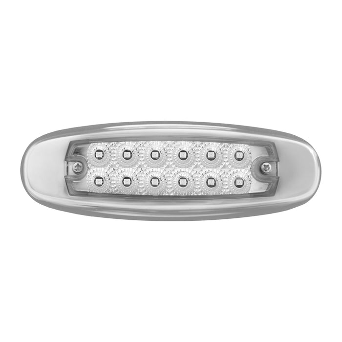 Ultra Thin Dual Function Spyder LED Light With Stainless Steel Bezel - Amber LED/Clear Lens