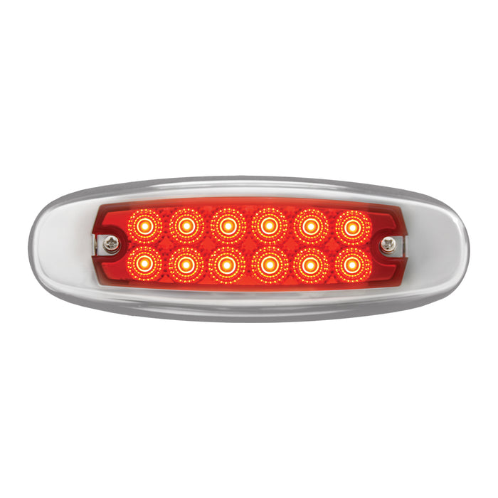 Ultra Thin Dual Function Spyder LED Light With Stainless Steel Bezel - Red LED/Red Lens