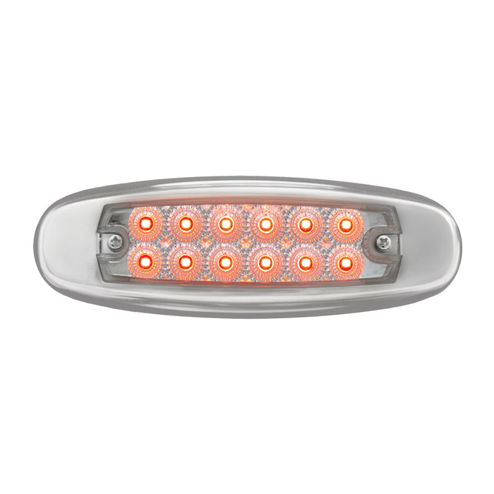 Ultra Thin Dual Function Spyder LED Light With Stainless Steel Bezel - Red LED/Clear Lens