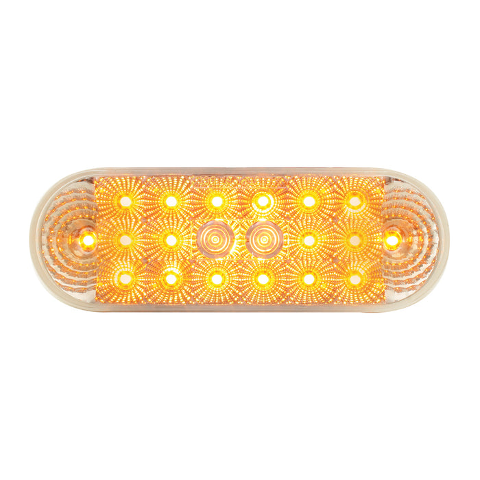 Oval Low Profile Spyder Series 20 LED Sealed Light -  Amber LED / Clear Lens