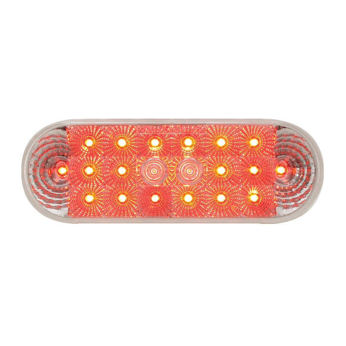 Oval Low Profile Spyder Series 20 LED Sealed Light - Red LED / Clear Lens