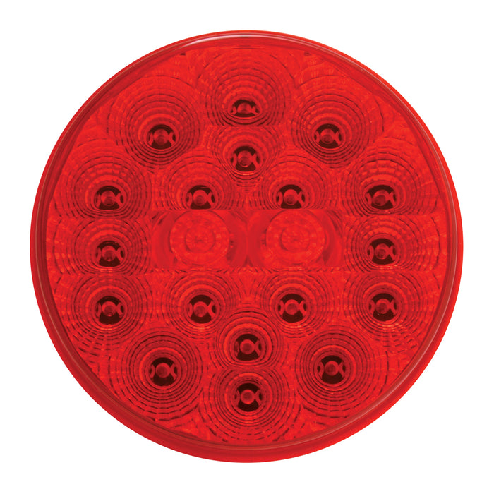 4 Inch Low Profile Spyder 20 LED Sealed Lights with Plug - Red LED / Red Lens