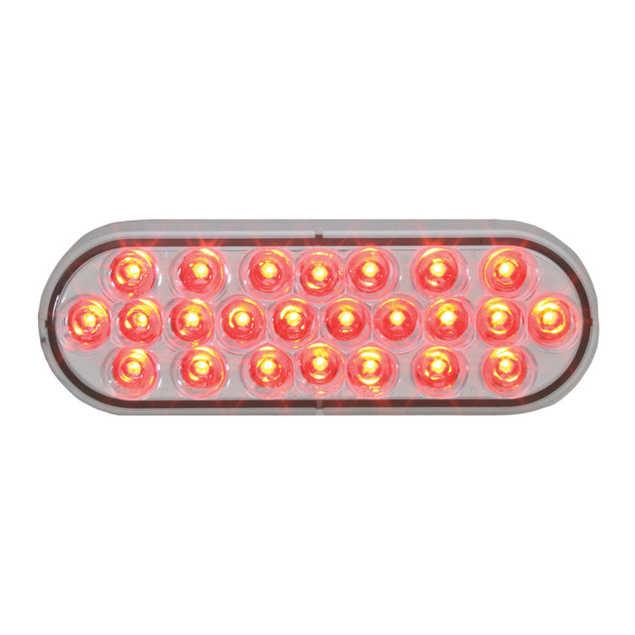 Oval Pearl Series 24 LED Sealed Light - Red LED / Clear Lens
