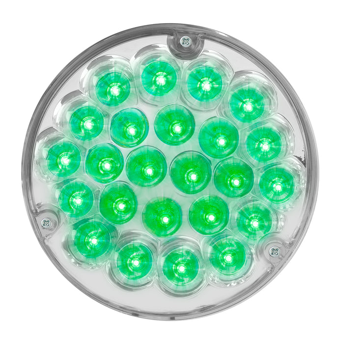 4 Inch Pearl 24 LED Light - Interior  - Green LED / Clear Lens - Light Only