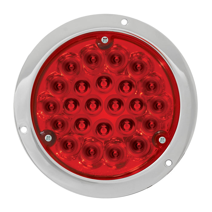 4 Inch Round Pearl Series 24 LED Dual Function Light - Red LED / Red Lens - Stop/Turn Tail Function