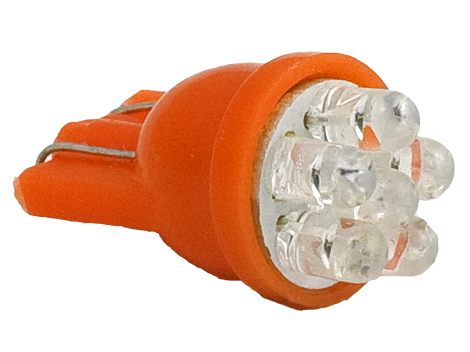 3mm LED Amber Bulb - 6 Diodes - Style T10-194 Series