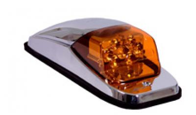 Chrome LED Upper Cab Marker Light - Amber