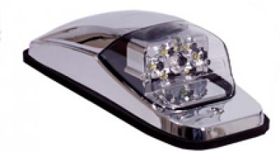 Chrome LED Upper Cab Marker Light - Amber / Clear Lens