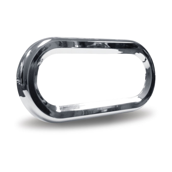 Chrome Plastic Oval Twist-On Bezel - No Visor