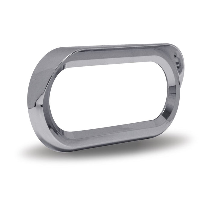 Chrome Plastic Oval Twist-On Bezel - With Visor