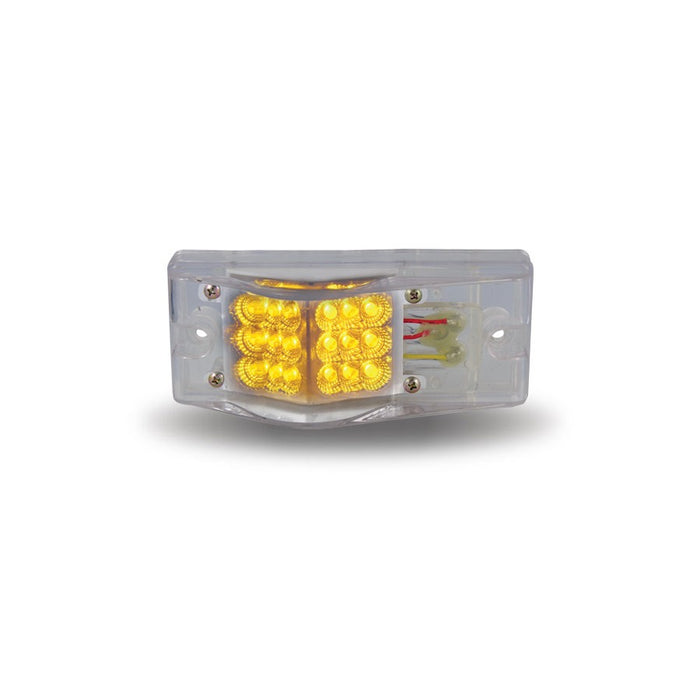 2 x 6 Inch Hump Signal/Marker Amber 18 LED Light - Clear Lens