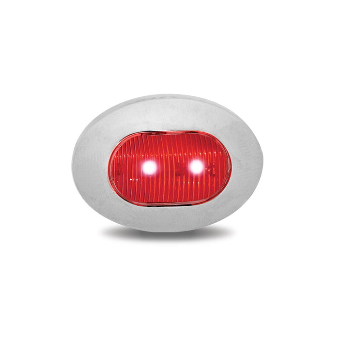 Mini Oval Button 2 LED - Red LED / Red Lens - Stop/Turn/Tail