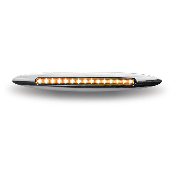 9 Inch 14 LED Flatline Slim Marker Light - Amber LED / Clear Lens