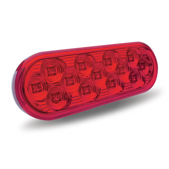 Mirrored Oval 13 LED Light - Red LED / Red Lens