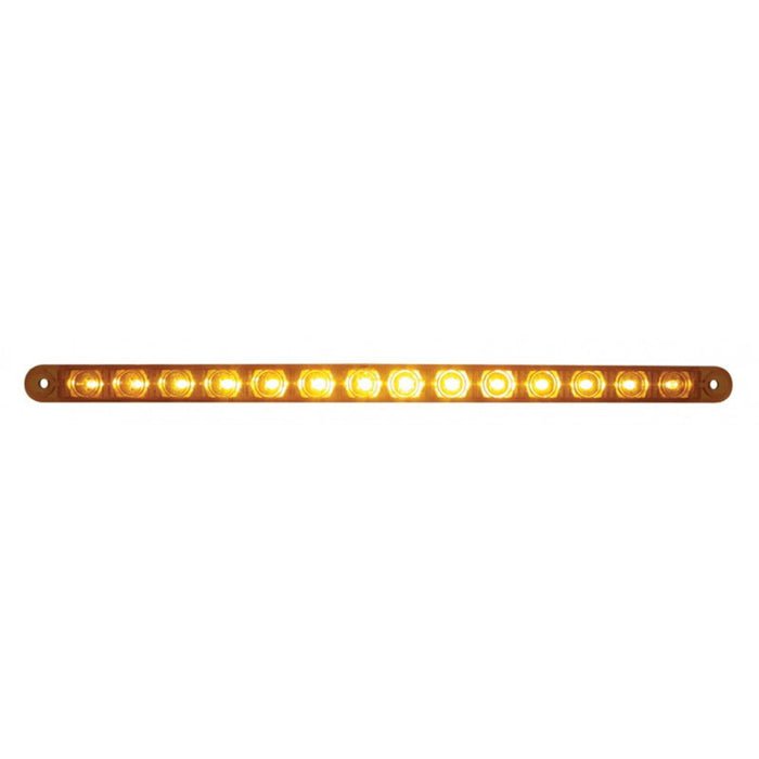 14 LED 12 Inch Turn Signal Light Bar - Amber LED/Amber Lens