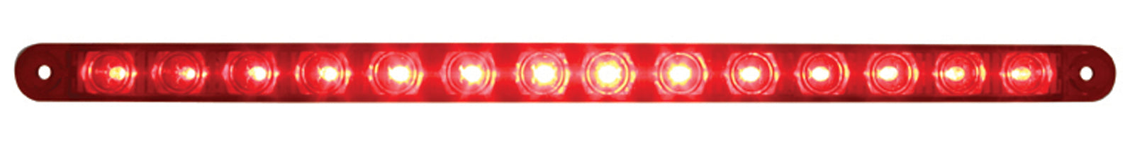 14 LED 12 Inch Turn Signal Light Bar - Red LED - Red Lens
