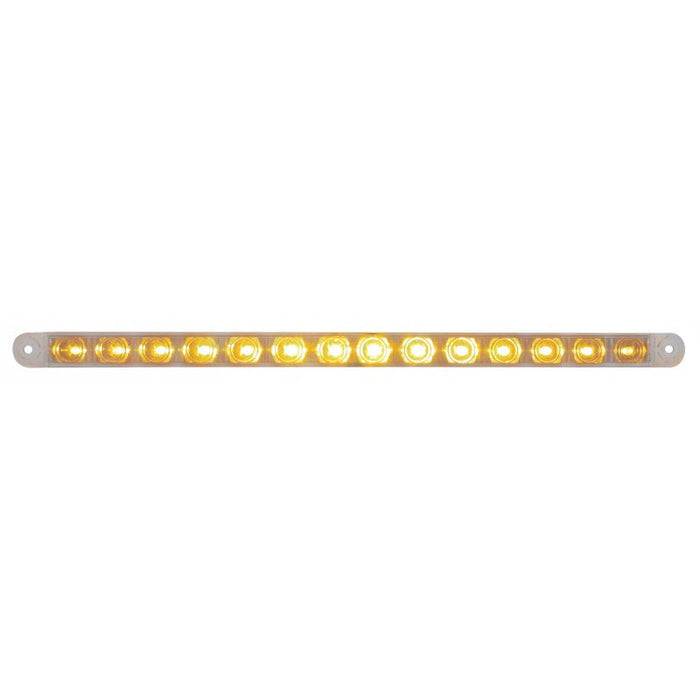 14 LED 12 Inch Turn Signal Light Bar - Amber LED / Clear Lens