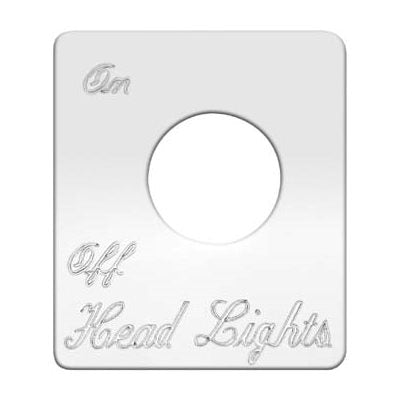 Stainless Steel Head Lights On/Off Switch Plate