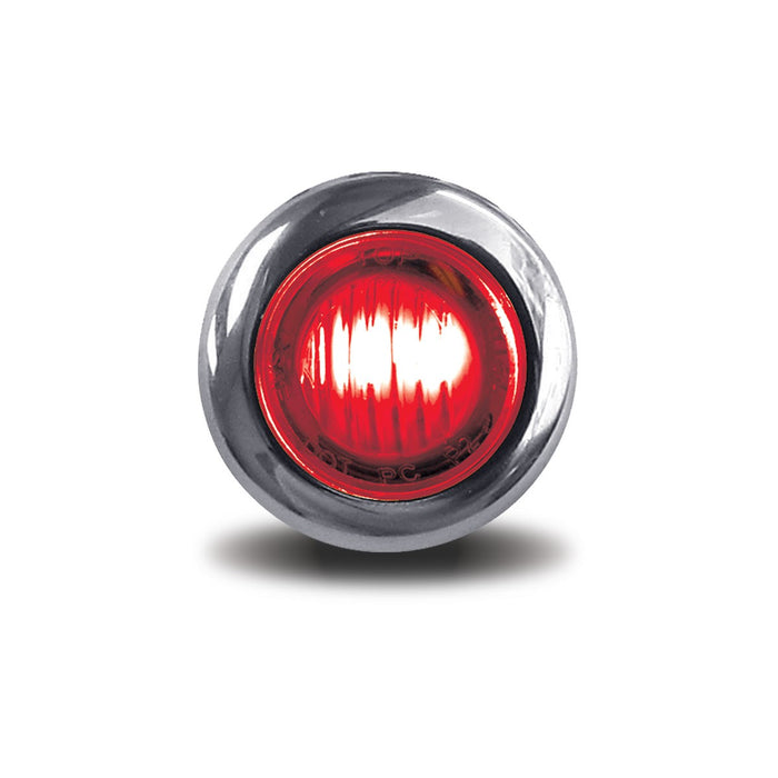 3/4 Inch Round Clearance Marker Light - Clear Red LED
