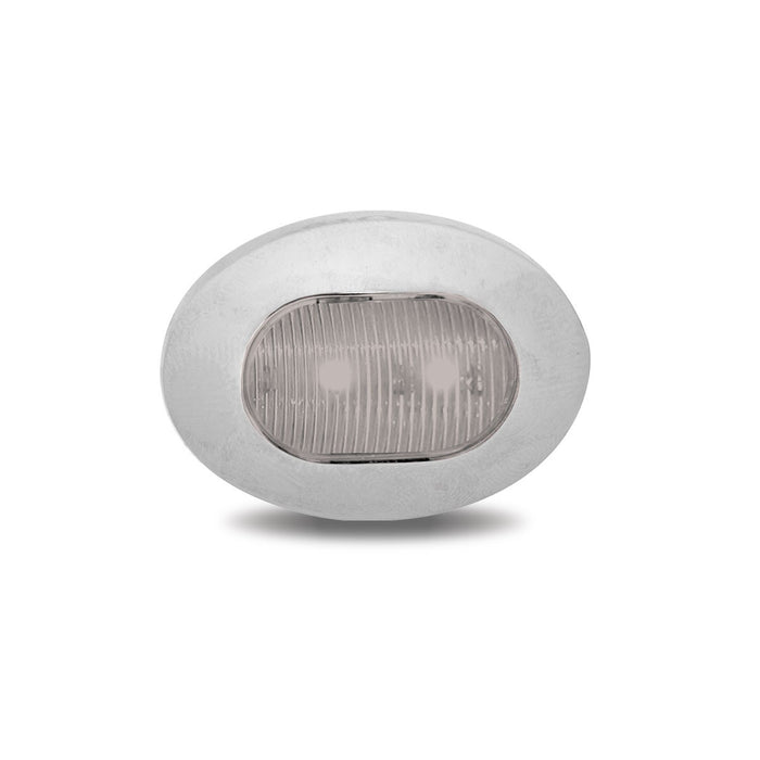 Mini Oval Button 2 LED Marker Light - Amber LED / Clear Lens